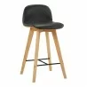 Moe's Home Collection Napoli Leather Counter Stool in Black - Front Side Angle - Moe's Home Collection Napoli Leather Counter Stool in Black - Front Side Angle