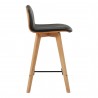 Moe's Home Collection Napoli Leather Counter Stool in Black - Side Angle