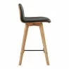 Moe's Home Collection Napoli Leather Counter Stool in Black - Side Angle - Moe's Home Collection Napoli Leather Counter Stool in Black - Side Angle