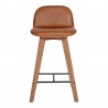 Moe's Home Collection Napoli Leather Counter Stool in Tan - Front Angle