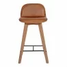 Moe's Home Collection Napoli Leather Counter Stool in Tan - Front Angle - Moe's Home Collection Napoli Leather Counter Stool in Tan - Front Angle