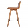 Moe's Home Collection Napoli Leather Counter Stool in Tan - Side Angle