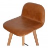 Moe's Home Collection Napoli Leather Counter Stool in Tan - Seat Closeup Top Angle