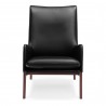Moe's Home Collection Asta Leather Chair - Black - Front Angle