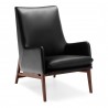 Moe's Home Collection Asta Leather Chair - Black - Front Side Angle