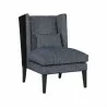 Sunpan Kenzo Lounge Chair in Fuego Navy - Abbington Navy - Front Side Angle - Sunpan Kenzo Lounge Chair in Fuego Navy - Abbington Navy - Front Side Angle