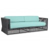 Milano Sofa in Dupione Celeste w/ Self Welt - Front Side Angle