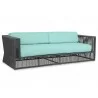Milano Sofa in Dupione Celeste w/ Self Welt - Front Side Angle - Milano Sofa in Dupione Celeste w/ Self Welt - Front Side Angle