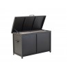 Alfresco Home the Yacht Small RTA Aluminum Storage/Cushion Cabinet - Dolphin - Front Side Opened Angle