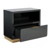 Sunpan Jenkins Nightstand High Gloss Grey - Front Side Opened Angle