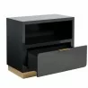 Sunpan Jenkins Nightstand High Gloss Grey - Front Side Opened Angle - Sunpan Jenkins Nightstand High Gloss Grey - Front Side Opened Angle