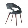 Bellini Modern Living Shape Dining Chair with wood legs, Front Angle