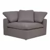 Moe's Home Collection Clay Corner Chair Performance in Fabric Light Grey - Front Angle - Moe's Home Collection Clay Corner Chair Performance in Fabric Light Grey - Front Angle