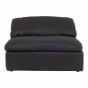 Moe's Home Collection Clay Slipper Chair Nubuck Leather in Black - Front Angle - Moe's Home Collection Clay Slipper Chair Nubuck Leather in Black - Front Angle