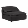 Moe's Home Collection Clay Slipper Chair Nubuck Leather in Black - Front Side Angle - Moe's Home Collection Clay Slipper Chair Nubuck Leather in Black - Front Side Angle