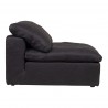 Moe's Home Collection Clay Slipper Chair Nubuck Leather in Black - Side Angle