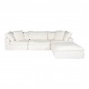 Moe's Home Collection Clay Lounge Modular Sectional Performance in Fabric White - Front Angle