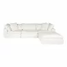 Moe's Home Collection Clay Lounge Modular Sectional Performance in Fabric White - Front Angle - Moe's Home Collection Clay Lounge Modular Sectional Performance in Fabric White - Front Angle