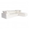 Moe's Home Collection Clay Lounge Modular Sectional Performance in Fabric White - Front Side Angle