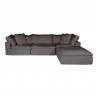 Moe's Home Collection Clay Lounge Livesmart Fabric Modular Sectional Sofa - Light Grey