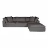 Moe's Home Collection Clay Lounge Modular Sectional Performance in Fabric Light Grey - Front Angle - Moe's Home Collection Clay Lounge Modular Sectional Performance in Fabric Light Grey - Front Angle