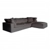 Moe's Home Collection Clay Lounge Modular Sectional Performance in Fabric Light Grey - Front Side Angle