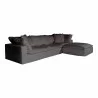 Moe's Home Collection Clay Lounge Modular Sectional Performance in Fabric Light Grey - Front Side Angle - Moe's Home Collection Clay Lounge Modular Sectional Performance in Fabric Light Grey - Front Side Angle