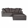Moe's Home Collection Clay Nook Modular Sectional Performance in Fabric Light Grey - Front Angle - Moe's Home Collection Clay Nook Modular Sectional Performance in Fabric Light Grey - Front Angle