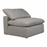 Moe's Home Collection Terra Condo Slipper Chair Performance in Fabric Light Grey - Front Side Angle - Moe's Home Collection Terra Condo Slipper Chair Performance in Fabric Light Grey - Front Side Angle