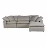 Moe's Home Collection Terra Condo Lounge Modular Sectional Performance in Fabric Light Grey - Front Angle - Moe's Home Collection Terra Condo Lounge Modular Sectional Performance in Fabric Light Grey - Front Angle