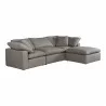 Moe's Home Collection Terra Condo Lounge Modular Sectional Performance in Fabric Light Grey - Front Side Angle - Moe's Home Collection Terra Condo Lounge Modular Sectional Performance in Fabric Light Grey - Front Side Angle