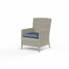 Manhattan Dining Chair in Spectrum Indigo w/ Self Welt - Front Side Angle - Manhattan Dining Chair in Spectrum Indigo w/ Self Welt - Front Side Angle