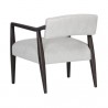 Sunpan Keagan Lounge Chair in Saloon Light Grey Leather  - Back Side Angle