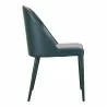 Moe's Home Collection Burton Dining Chair Dark Teal Vegan Leather - Set of Two - Side Angle - Moe's Home Collection Burton Dining Chair Dark Teal Vegan Leather - Set of Two - Side Angle