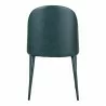 Moe's Home Collection Burton Dining Chair Dark Teal Vegan Leather - Set of Two - Back Angle - Moe's Home Collection Burton Dining Chair Dark Teal Vegan Leather - Set of Two - Back Angle
