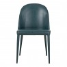 Moe's Home Collection Burton Dining Chair Dark Teal Vegan Leather - Set of Two - Front Angle