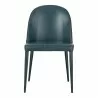 Moe's Home Collection Burton Dining Chair Dark Teal Vegan Leather - Set of Two - Front Angle - Moe's Home Collection Burton Dining Chair Dark Teal Vegan Leather - Set of Two - Front Angle