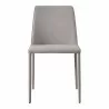 Moe's Home Collection Nora Fabric/PU Dining Chair Light Grey/White - Front Angle - Moe's Home Collection Nora Fabric/PU Dining Chair Light Grey/White - Front Angle