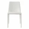 Moe's Home Collection Nora Fabric/PU Dining Chair Light Grey/White - Front Angle - Moe's Home Collection Nora Fabric/PU Dining Chair Light Grey/White - Front Angle
