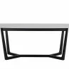 Sunpan Kali Dining Table 70.5" in Black - Grey Marble - Front Angle - Sunpan Kali Dining Table 70.5" in Black - Grey Marble - Front Angle