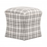 Essentials For Living York Ottoman in Performance Tartan Charcoal - Angled