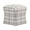 Essentials For Living York Ottoman in Performance Tartan Charcoal - Angled - Essentials For Living York Ottoman in Performance Tartan Charcoal - Angled