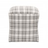Essentials For Living York Ottoman in Performance Tartan Charcoal - Front