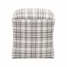 Essentials For Living York Ottoman in Performance Tartan Charcoal - Front - Essentials For Living York Ottoman in Performance Tartan Charcoal - Front