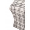 Essentials For Living York Ottoman in Performance Tartan Charcoal - Edge Close-up