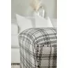Essentials For Living York Ottoman in Performance Tartan Charcoal - Side Corner Lifestyle - Essentials For Living York Ottoman in Performance Tartan Charcoal - Side Corner Lifestyle
