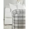 Essentials For Living York Ottoman in Performance Tartan Charcoal - Front Side Lifestyle - Essentials For Living York Ottoman in Performance Tartan Charcoal - Front Side Lifestyle