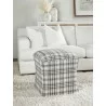 Essentials For Living York Ottoman in Performance Tartan Charcoal - Lifestyle - Essentials For Living York Ottoman in Performance Tartan Charcoal - Lifestyle
