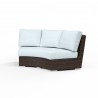 Montecito Curved Loveseat in Canvas Skyline w/ Self Welt - Front Side Angle