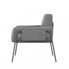 Sunpan Granada Lounge Chair Dark Grey - Copacabana Grey - Side Angle